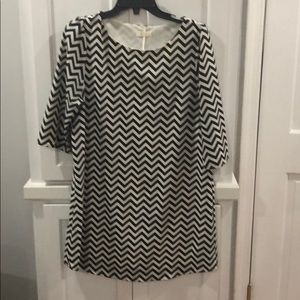 Black and white chevron dress